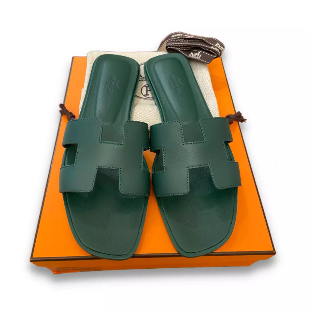 Hermès Vert Oran Sandals Shoes