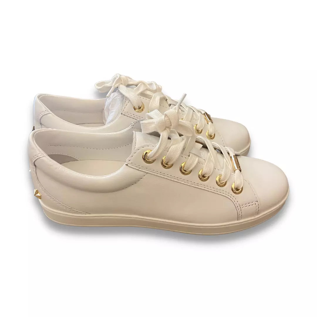 JIMMY CHOO WHITE CALF TRAINERS W/STARS