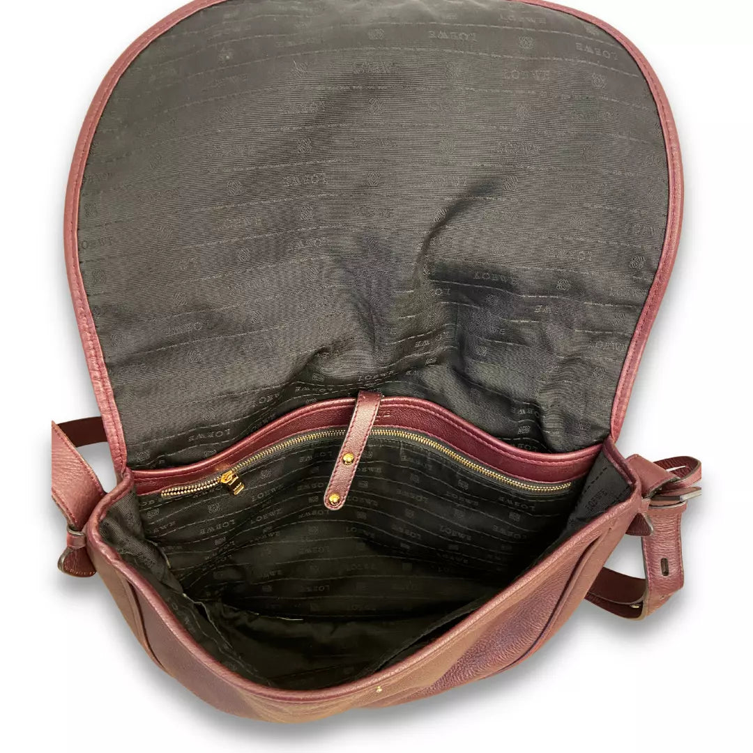 BOLSO DE HOMBRO HERITAGE DE PIEL BURDEOS DE LOEWE
