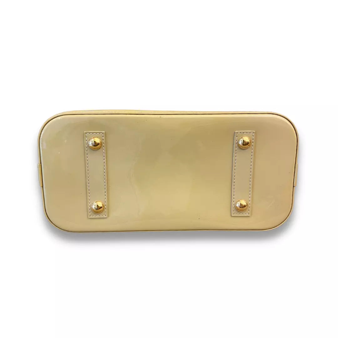 Louis Vuitton Beige Patent Leather Alma PM Bag
