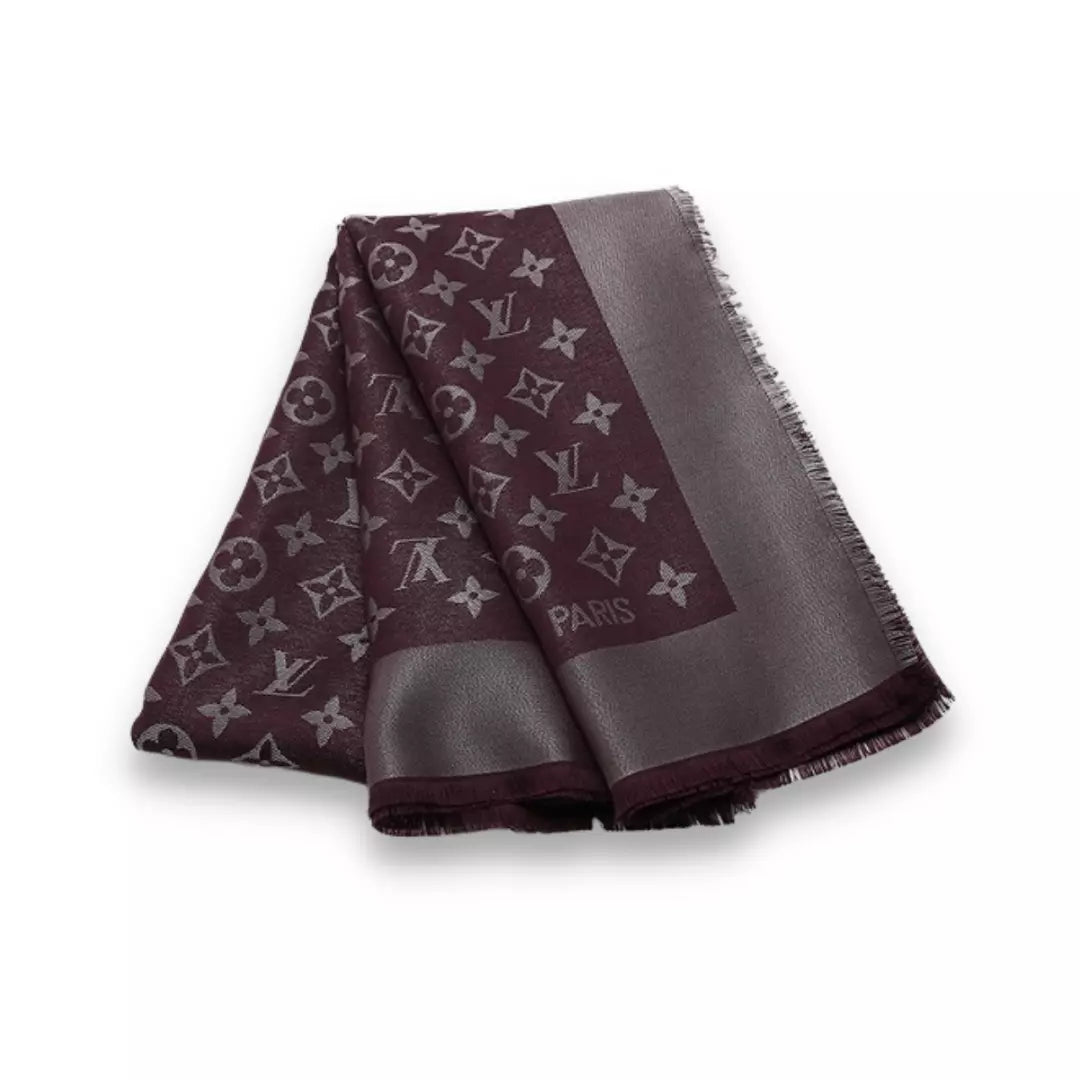 Louis Vuitton Amarante Silk Monogram Shine Shawl Louis Vuitton