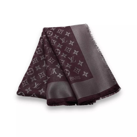 LOUIS VUITTON AMARANTE MONOGRAM SHINE SHAWL
