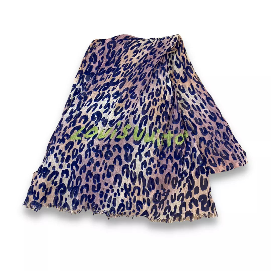 LOUIS VUITTON LEOPARD CASHMERE SCARF