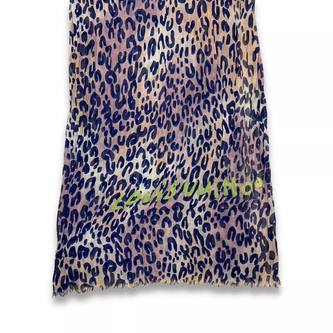 LOUIS VUITTON LEOPARD CASHMERE SCARF