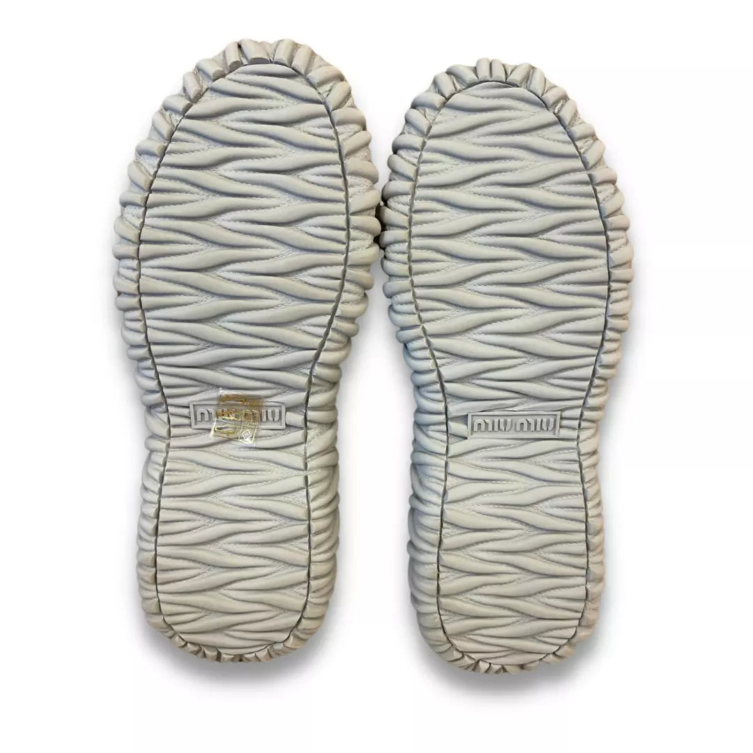 MIU MIU GREY CRYSTAL SNEAKERS