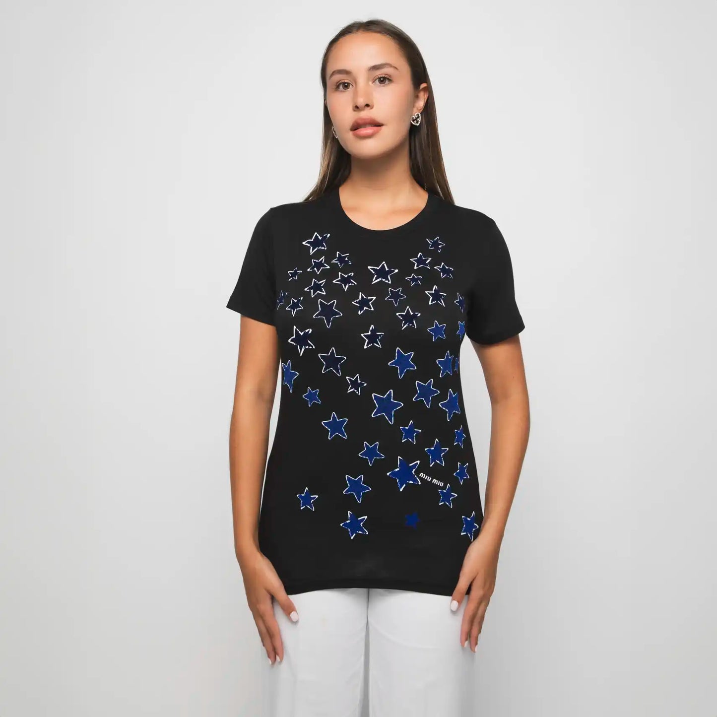 MIU MIU BLACK STARS TSHIRT