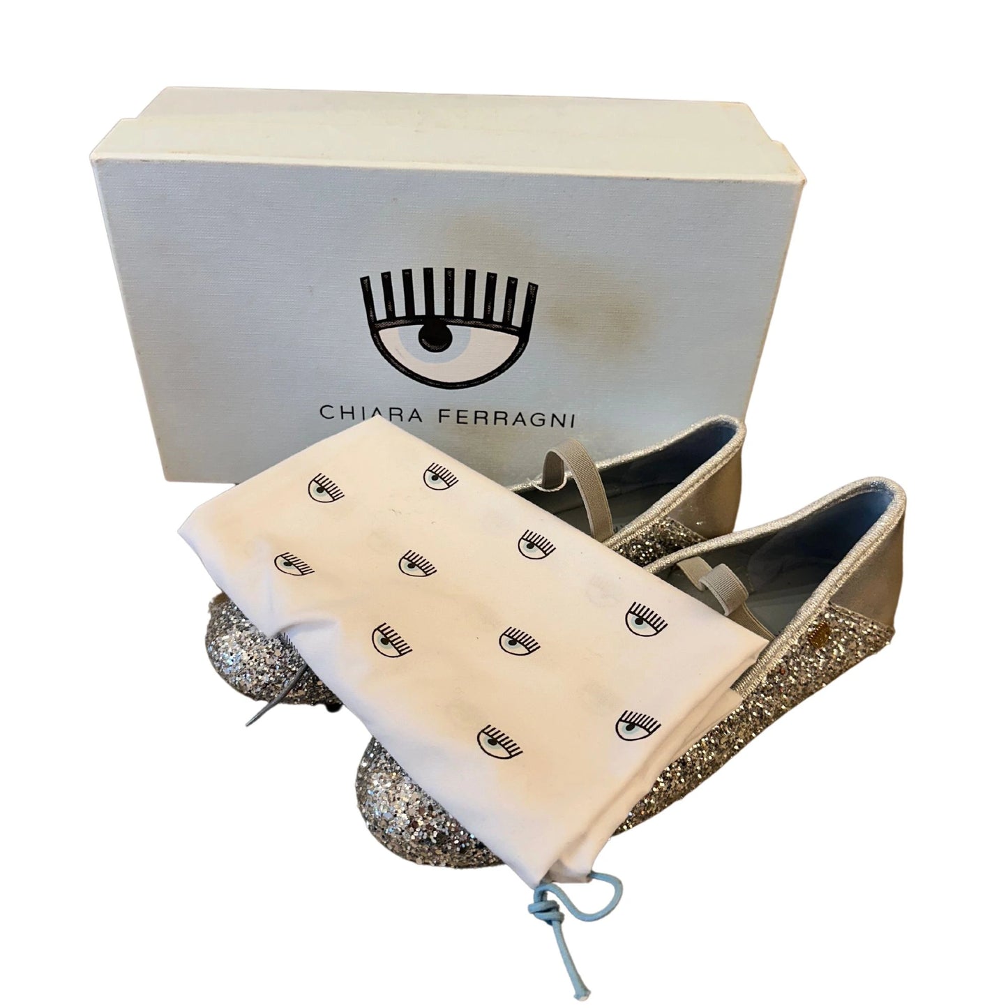 CHIARA FERRAGNI GLITTER BALLET FLATS