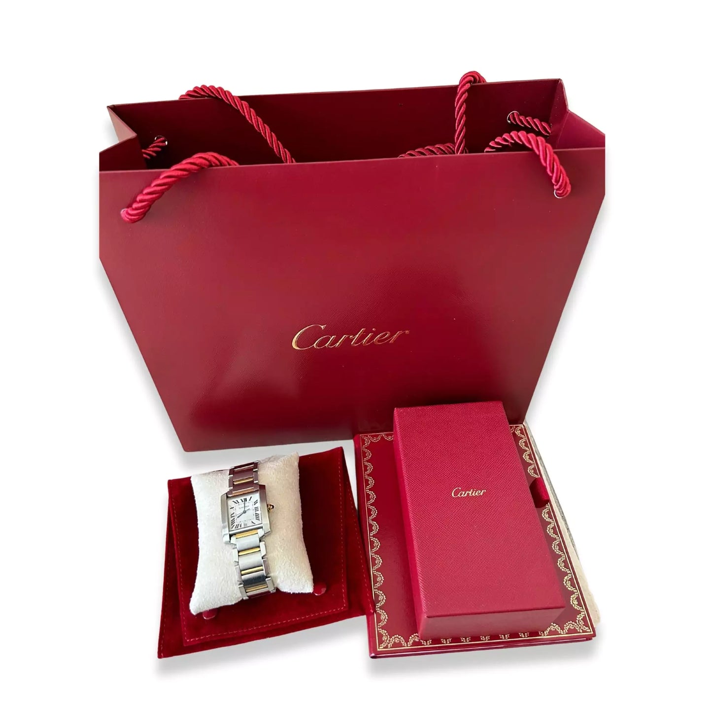CARTIER TANK FRANÇAISE STAINLESS STEEL/ GOLD WATCH