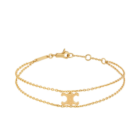 CELINE TRIOMPHE SUSPENDED BRACELET IN BRASS WITH GOLD FINISH