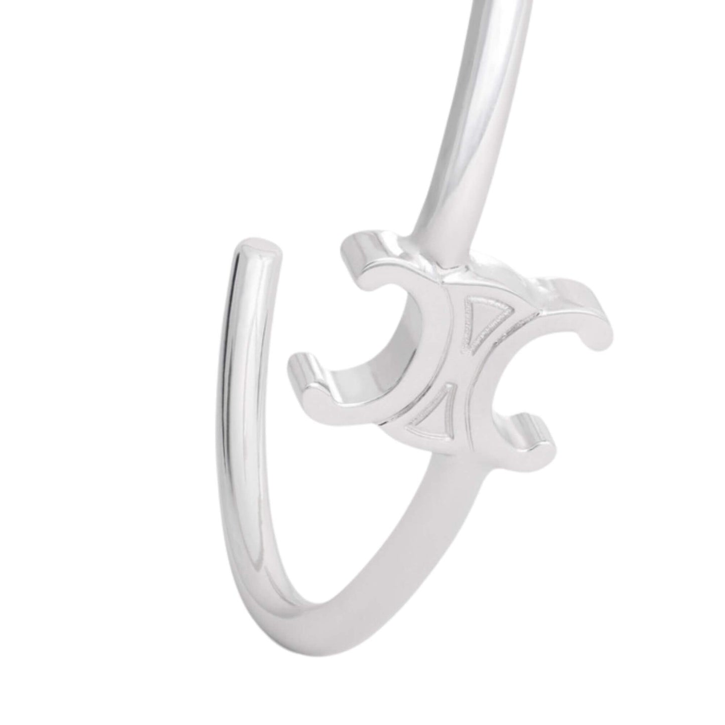 CELINE TRIOMPHE ASYMMETRIC CUFF IN BRASS WITH RHODIUM FINISH