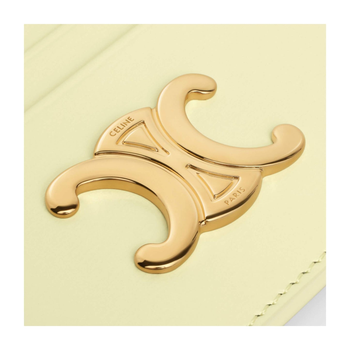 CELINE TRIOMPHE CARD HOLDER IN SHINY CALFSKIN LIGHT YELLOW