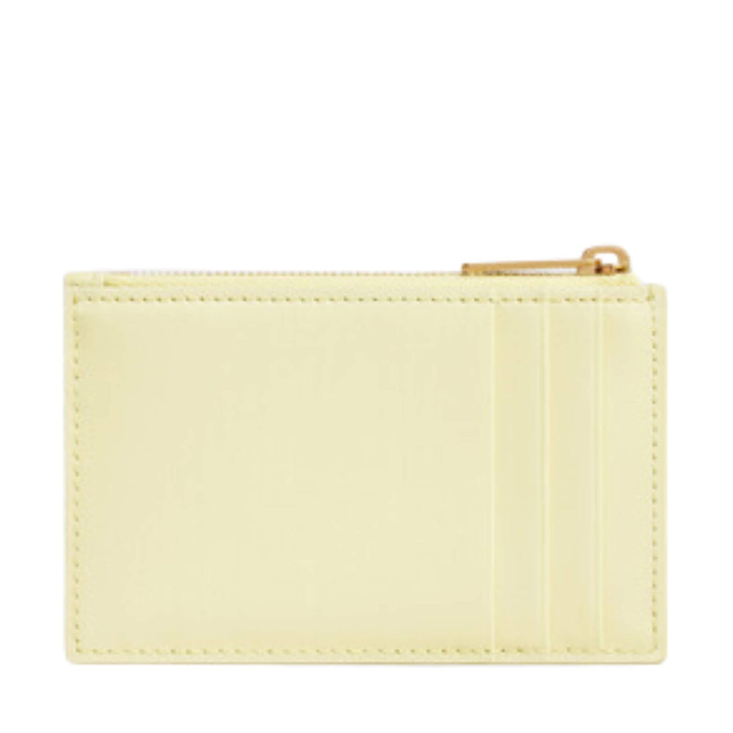 CELINE ZIPPED CARD HOLDER CUIR TRIOMPHE IN SHINY CALFSKIN LIGHT YELLOW