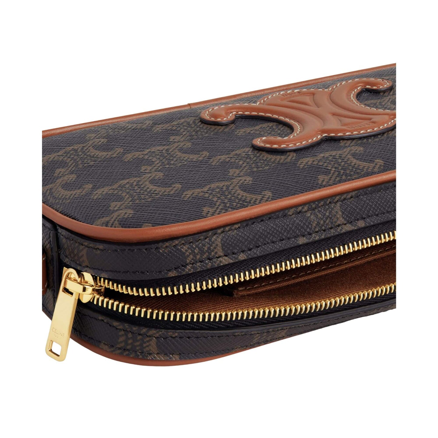 BOLSO DE HOMBRO CELINE MINI CAMERA CUIR TRIOMPHE EN LONA TRIOMPHE Y PIEL DE BECERRO