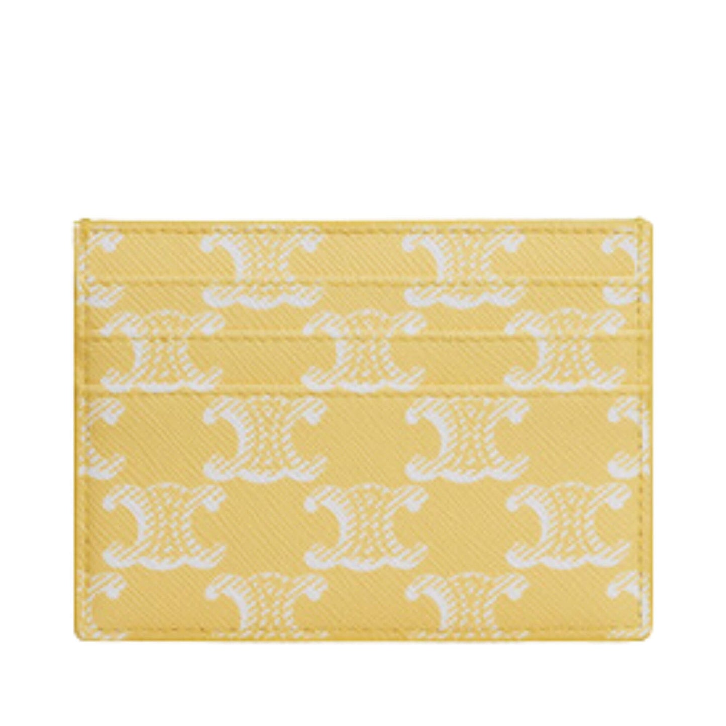 CELINE TRIOMPHE CARD HOLDER IN TRIOMPHE CANVAS BRIGHT YELLOW
