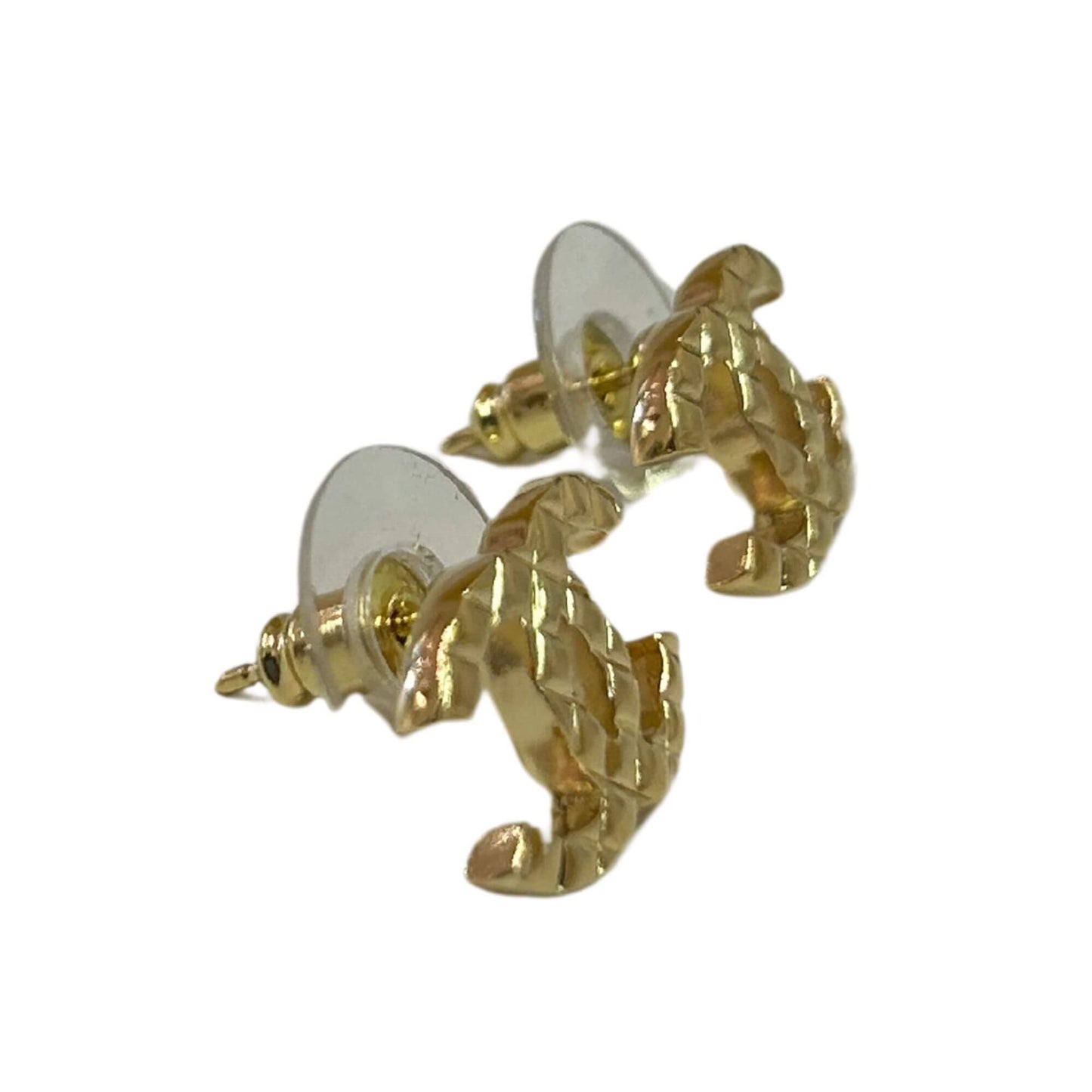 CHANEL GOLDEN CC STUD EARRINGS