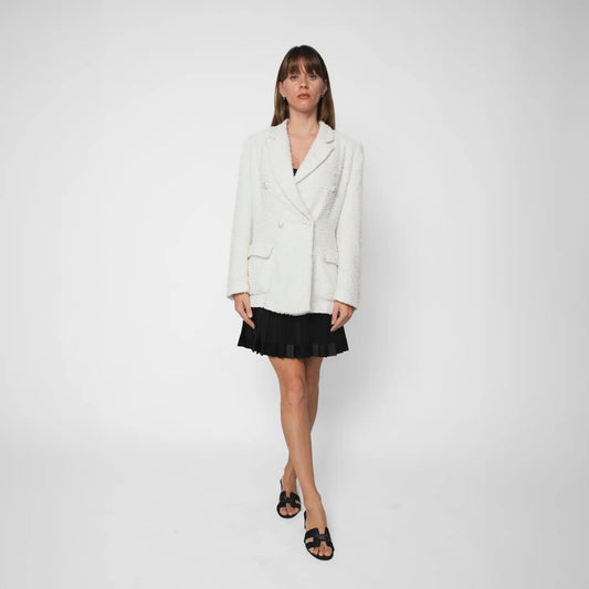 CHANEL LA PAUSA WHITE TWEED JACKET