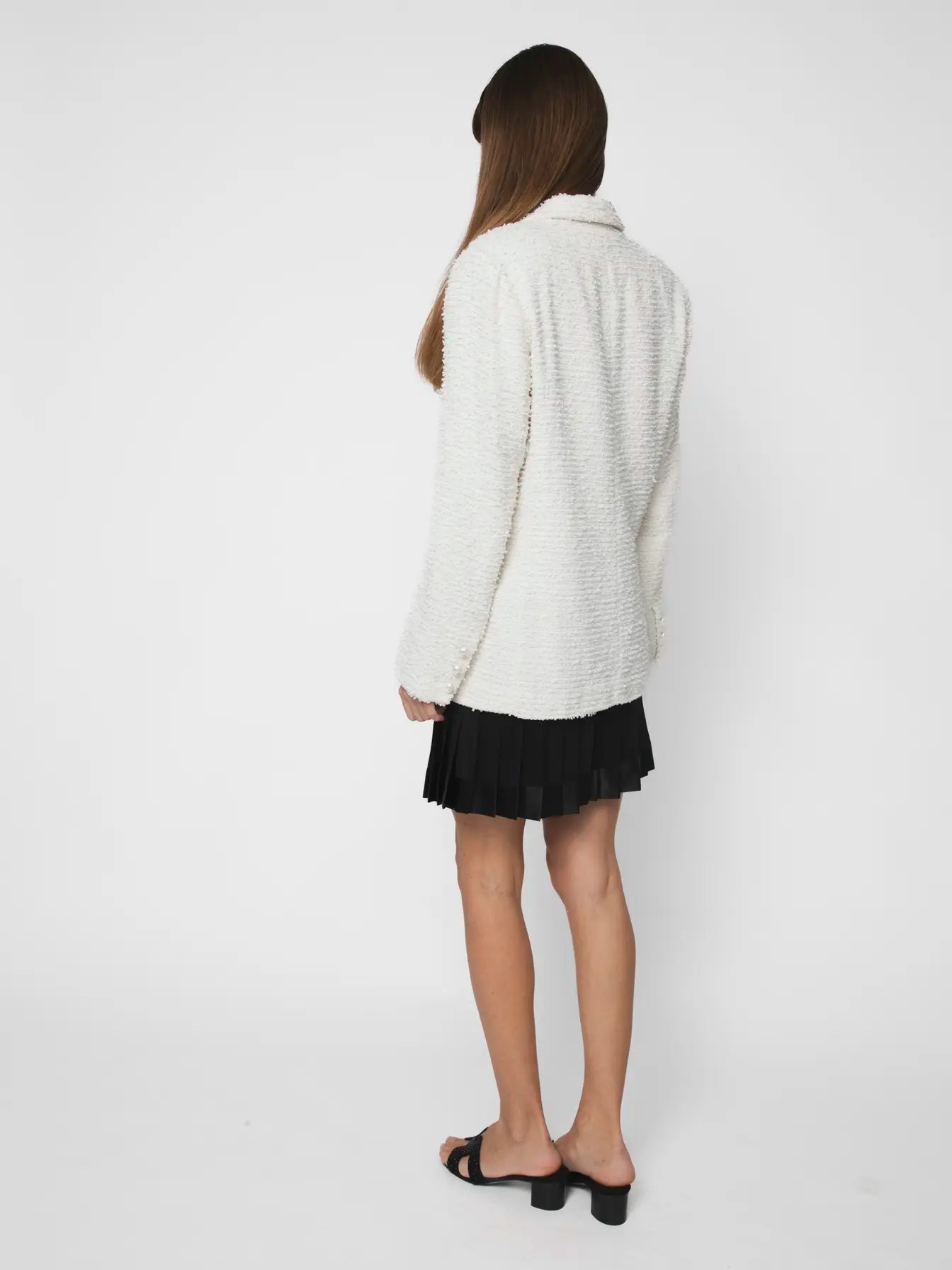 CHANEL LA PAUSA WHITE TWEED JACKET