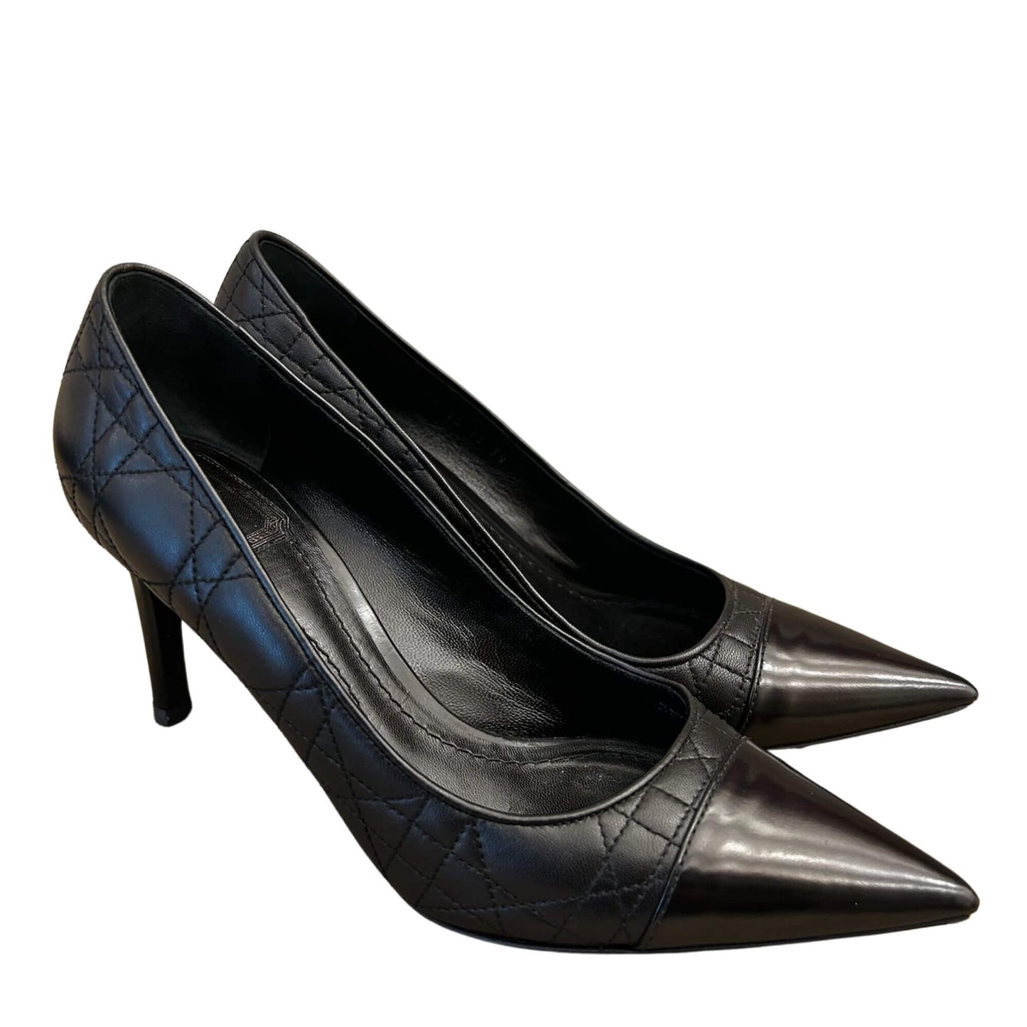 DIOR BLACK CANNAGE SHINE POINTY STILETTOS