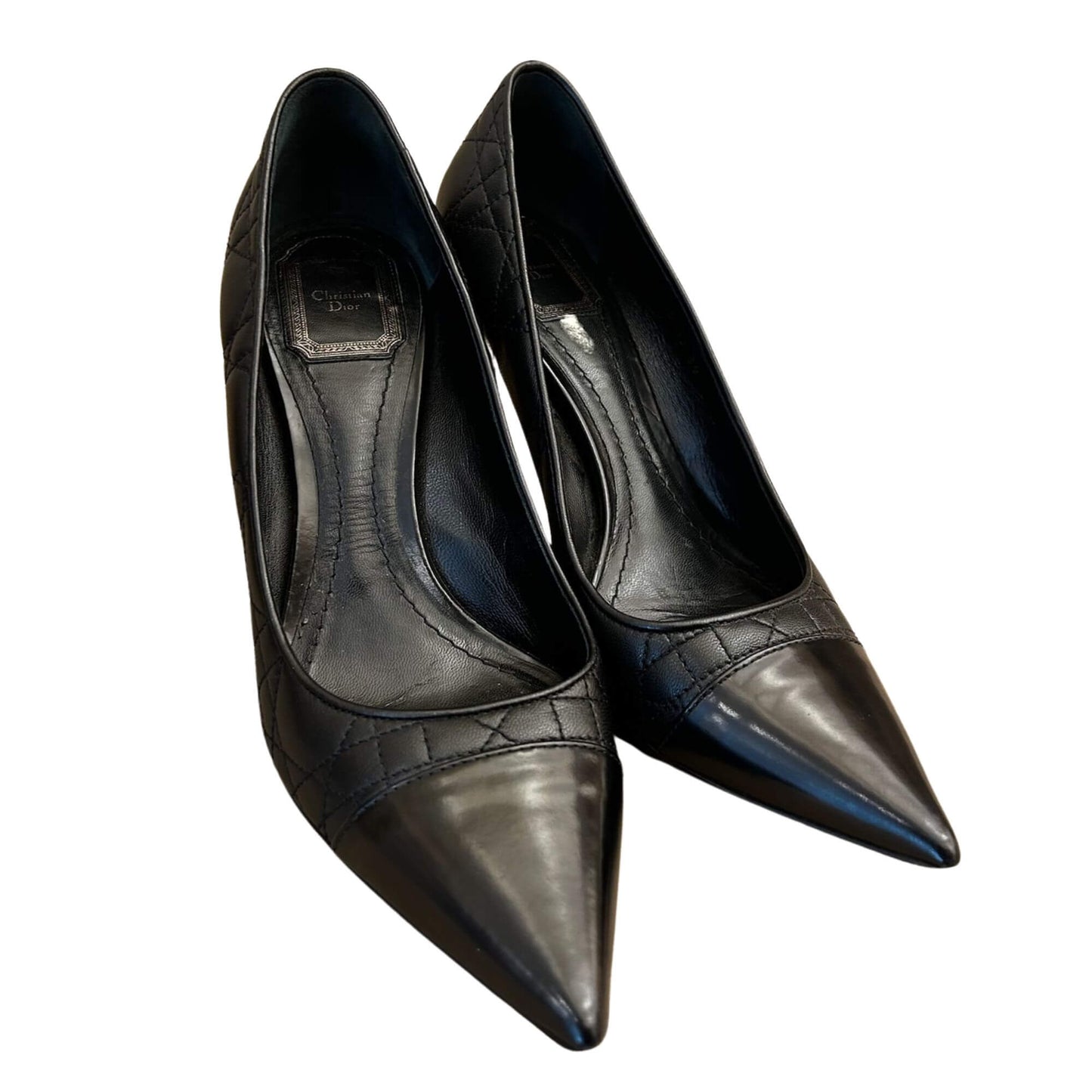 DIOR BLACK CANNAGE SHINE POINTY STILETTOS