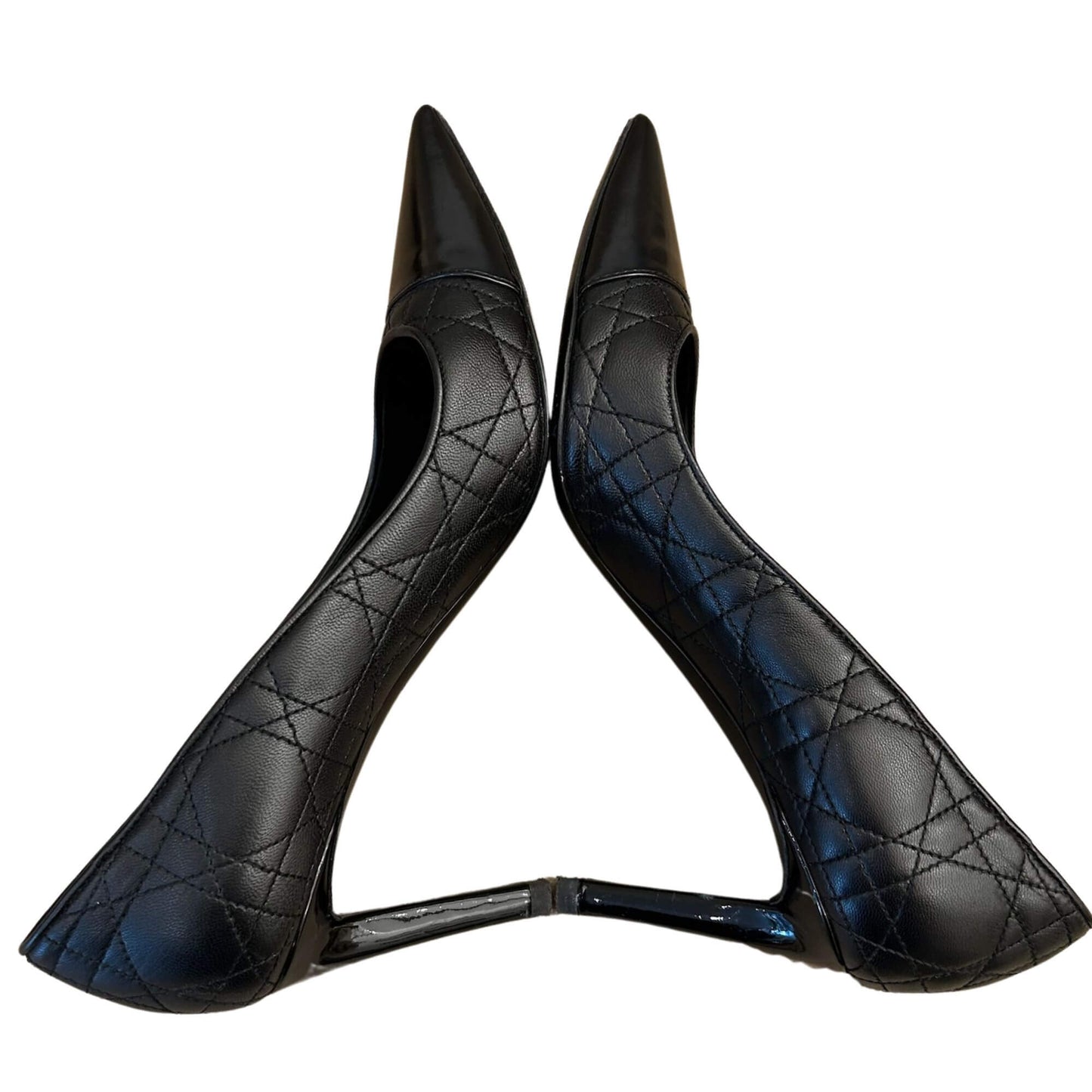 DIOR BLACK CANNAGE SHINE POINTY STILETTOS