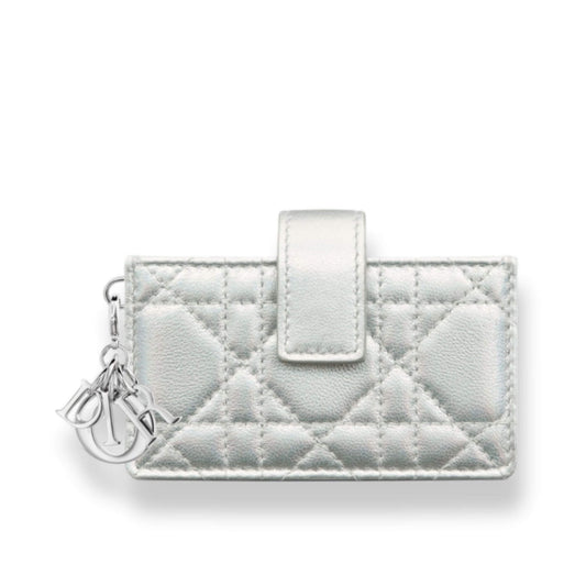 DIOR SILVER LADY DIOR BELLOWS COMPARTMENTS WALLET