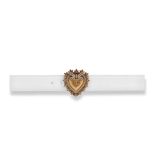 DOLCE & GABBANA WHITE DEVOTION BELT