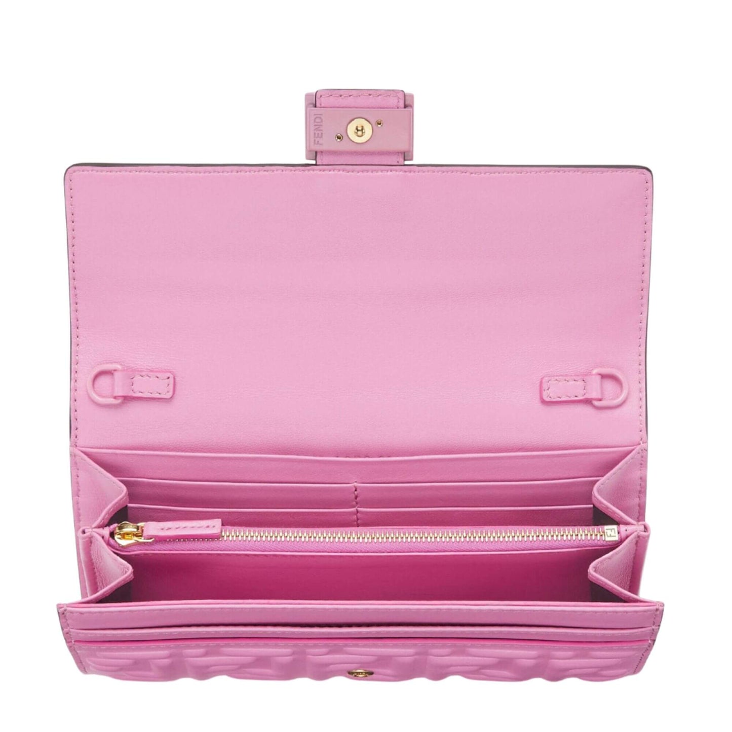 Fendi PINK CONTINENTAL BAGUETTE WALLET ON CHAIN