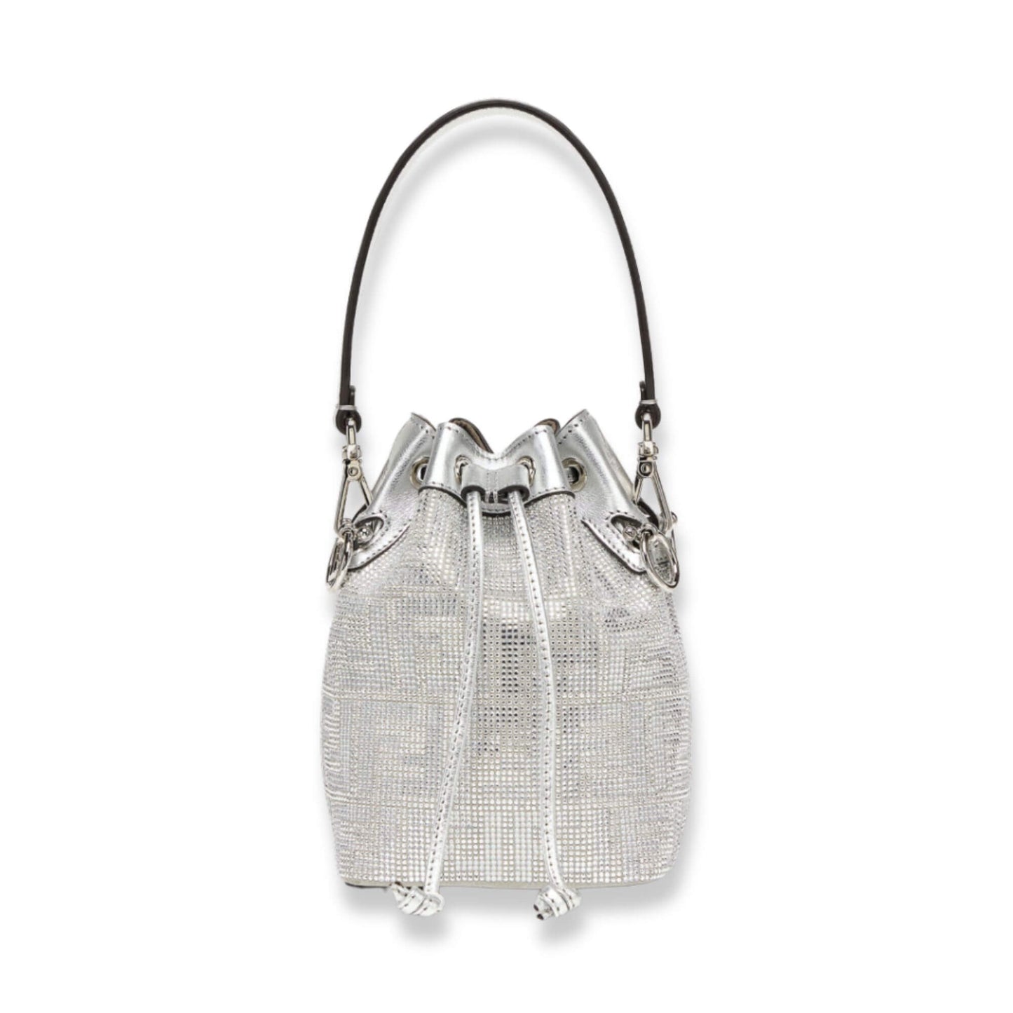 BOLSO Fendi MON TRESOR DE PIEL PLATEADA CON CRISTALES