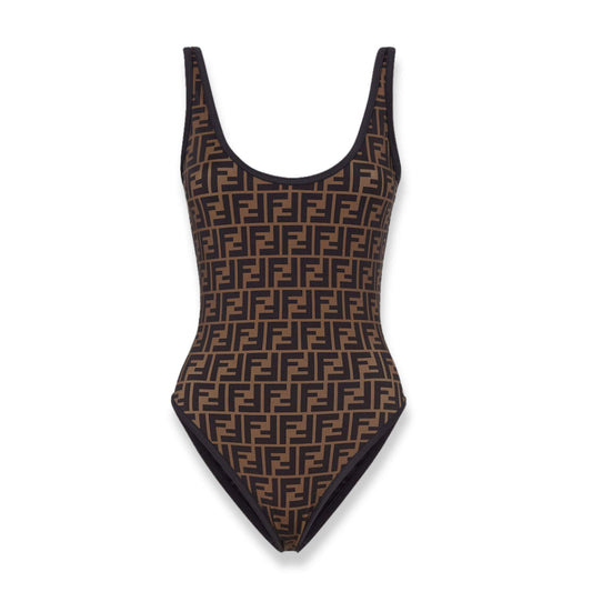 Fendi BROWN LYCRA FF SWIMSUIT