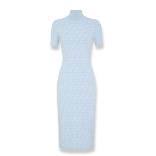 Fendi LIGHT BLUE FF VISCOSE DRESS