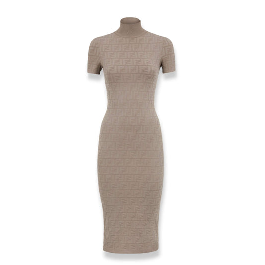 Fendi DOVE GREY FF VISCOSE DRESS
