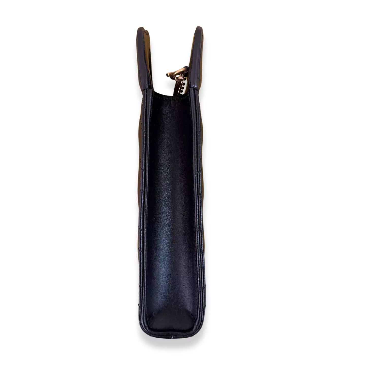 GUCCI BLACK LEATHER GG MARMONT MINI TOTE BAG