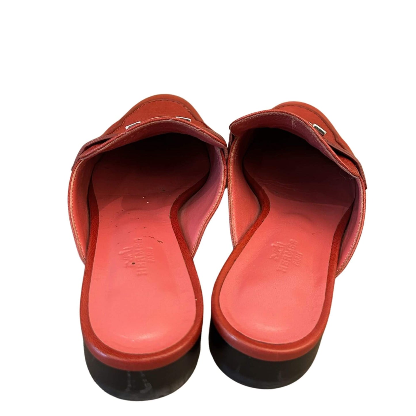 HERMÈS RED LEATHER LOAFERS
