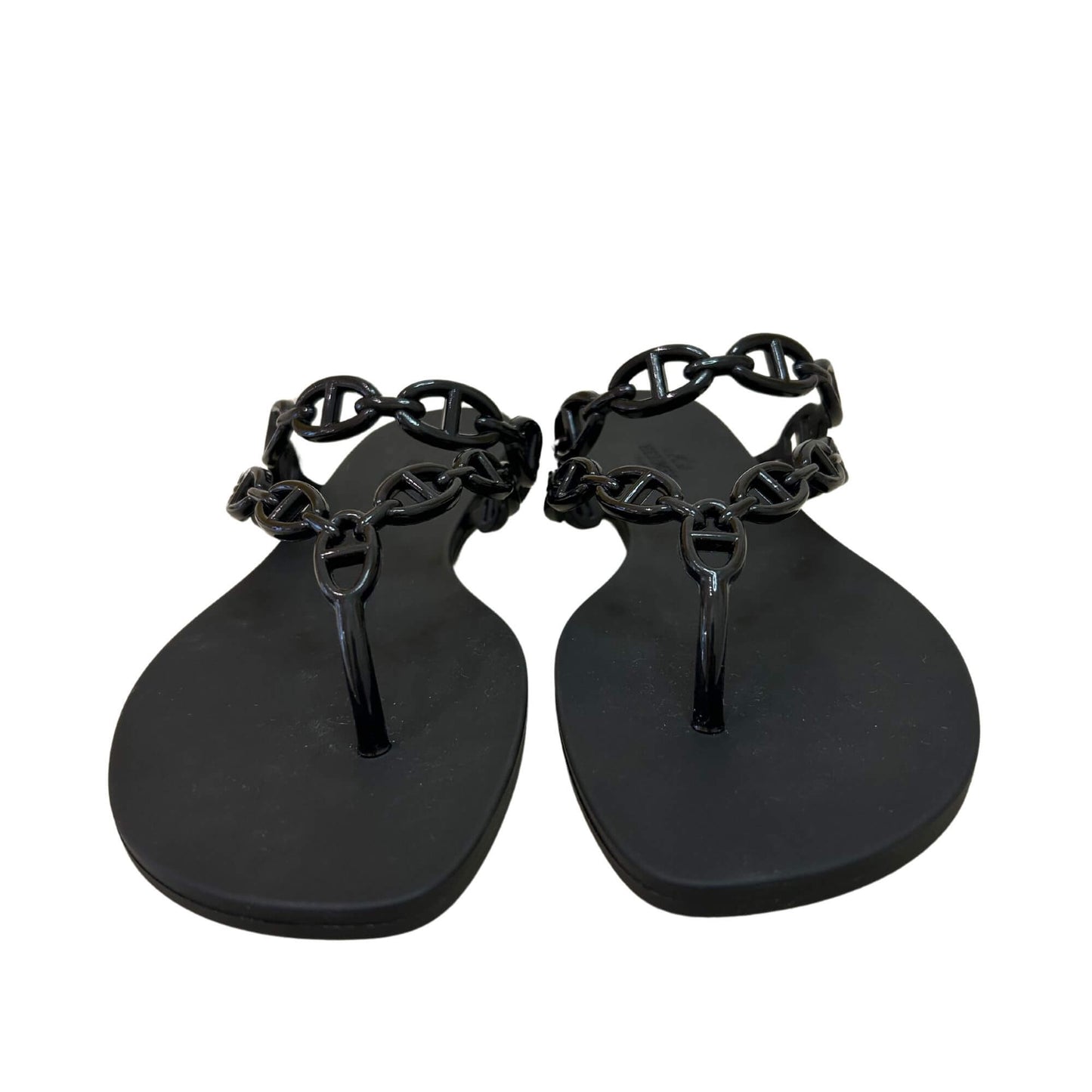 HERMÈS BLACK ISLAND SANDALS