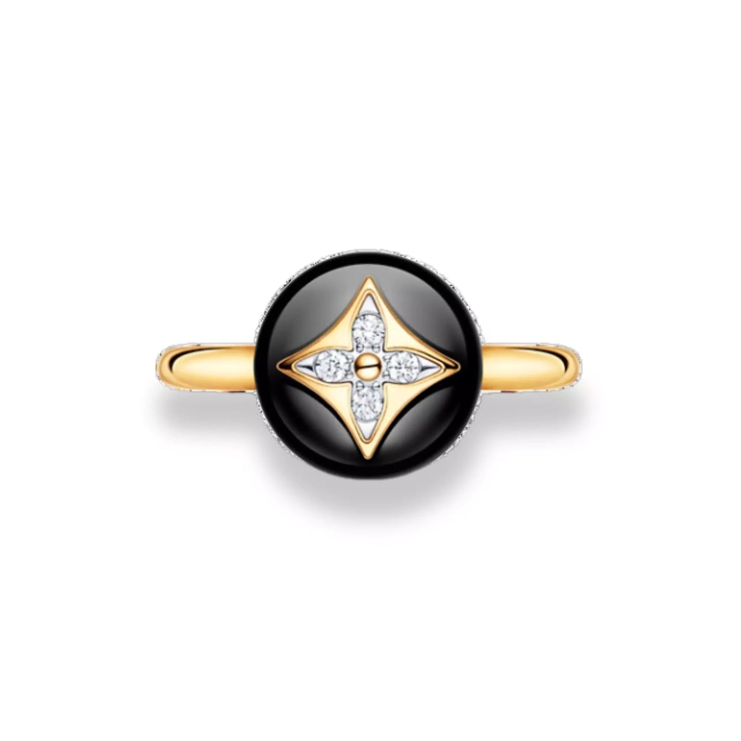 LV BLACK COLOR BLOSSOM RING