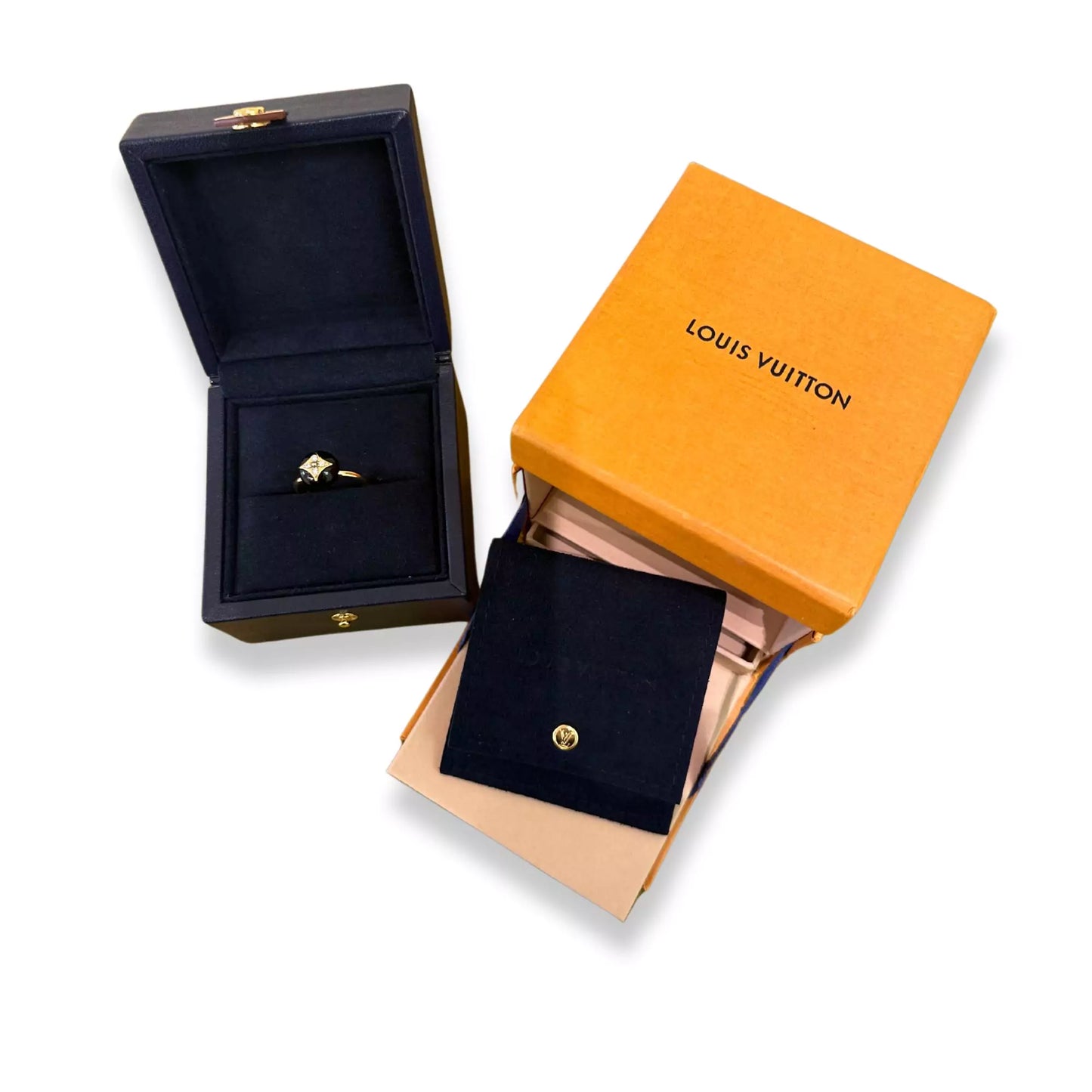 LV BLACK COLOR BLOSSOM RING