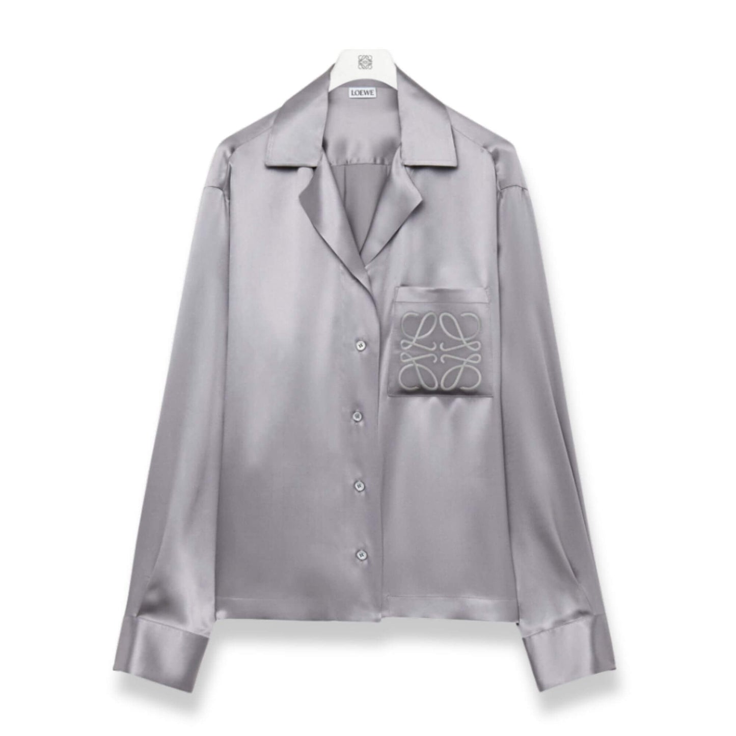 BLUSA DE PIJAMA DE SEDA GRIS LOEWE