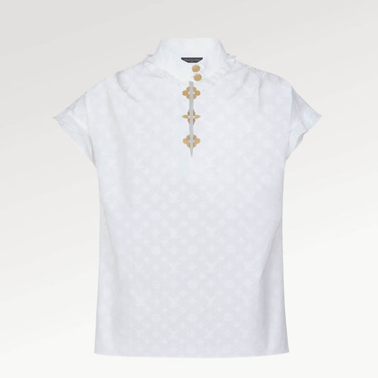 LOUIS VUITTON WHITE FRILL BLOUSE