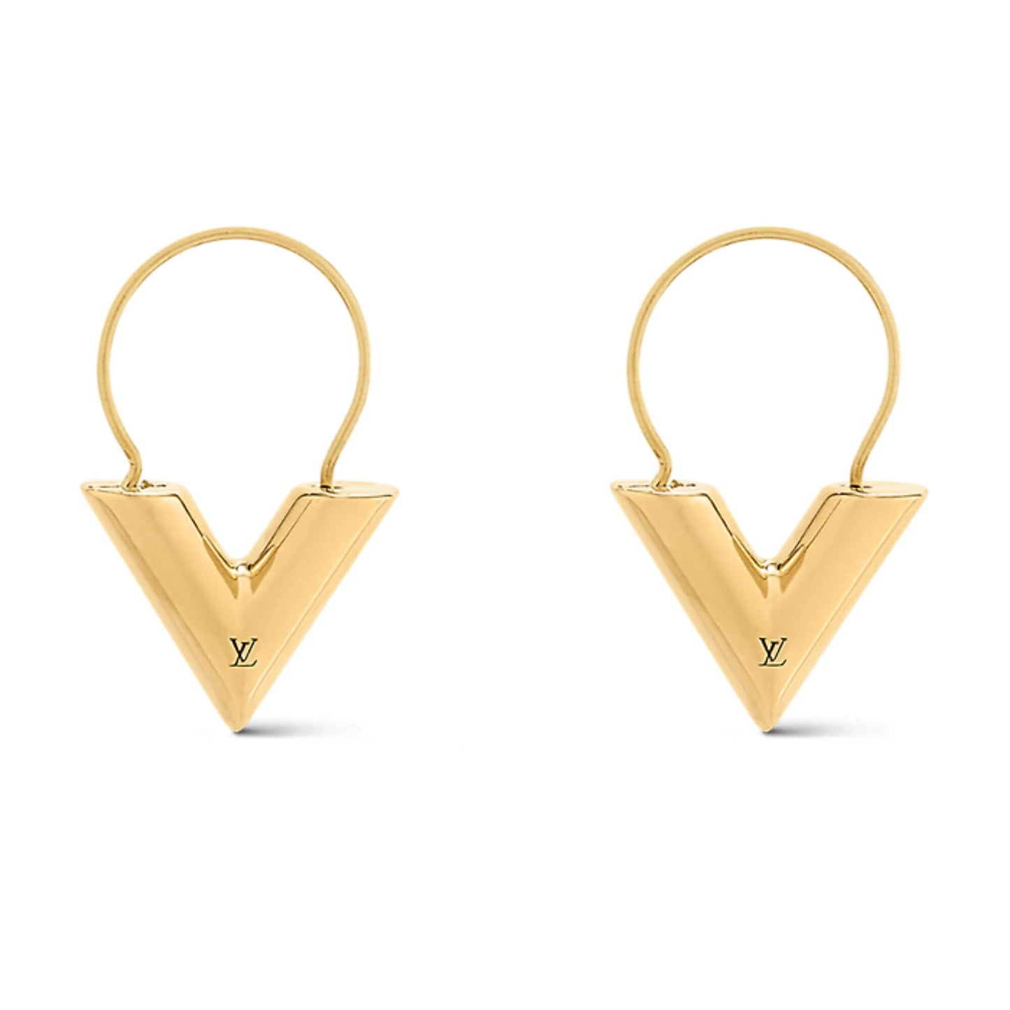 LOUIS VUITTON ESSENTIAL V HOOP EARRINGS