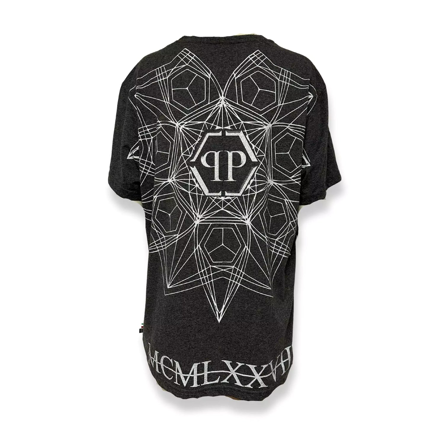 PHILIP PLEIN GREY SKULLS T-SHIRT