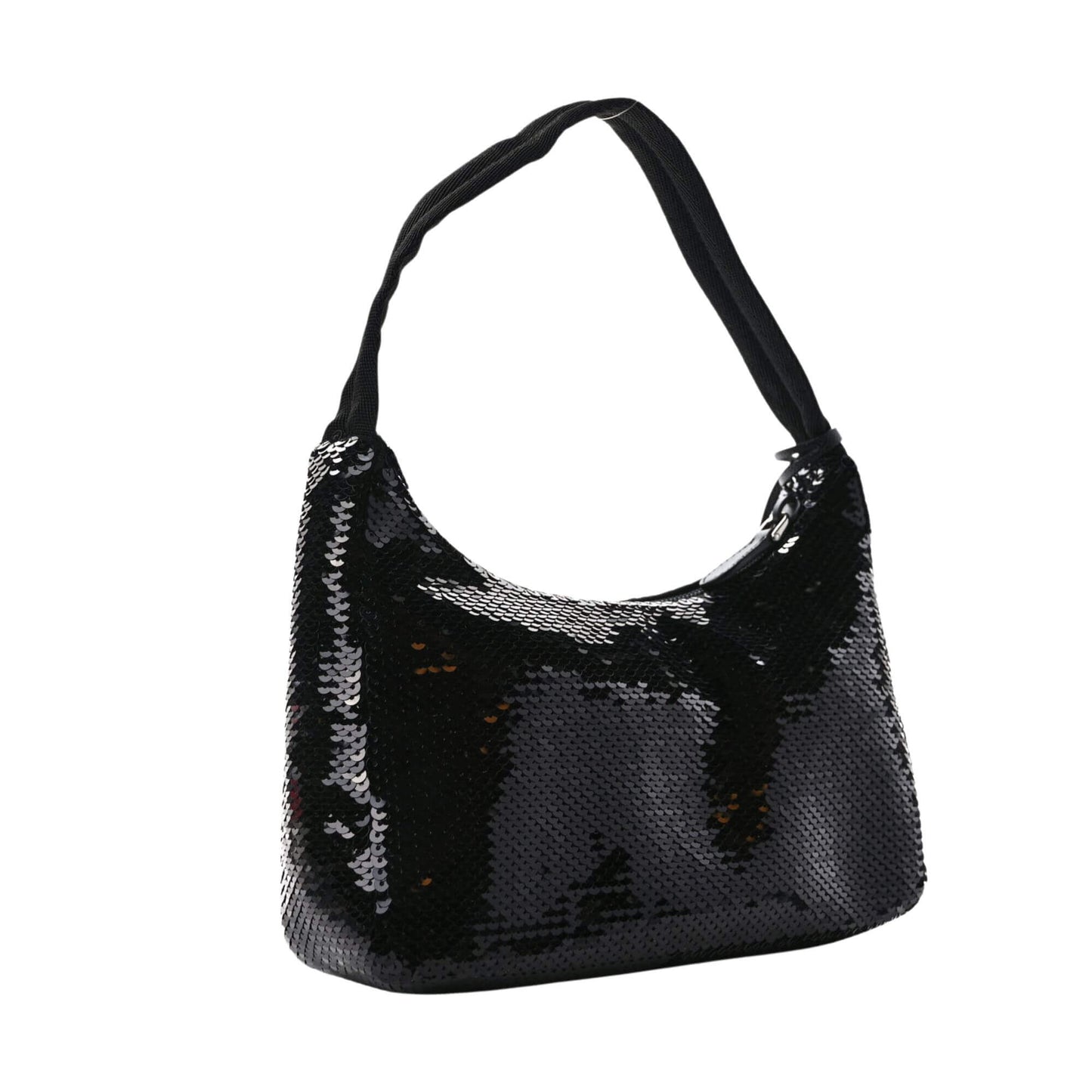 Prada BALCK & WHITE PAILLETTES SEQUIN MINI RE-EDITION 2000 BAG