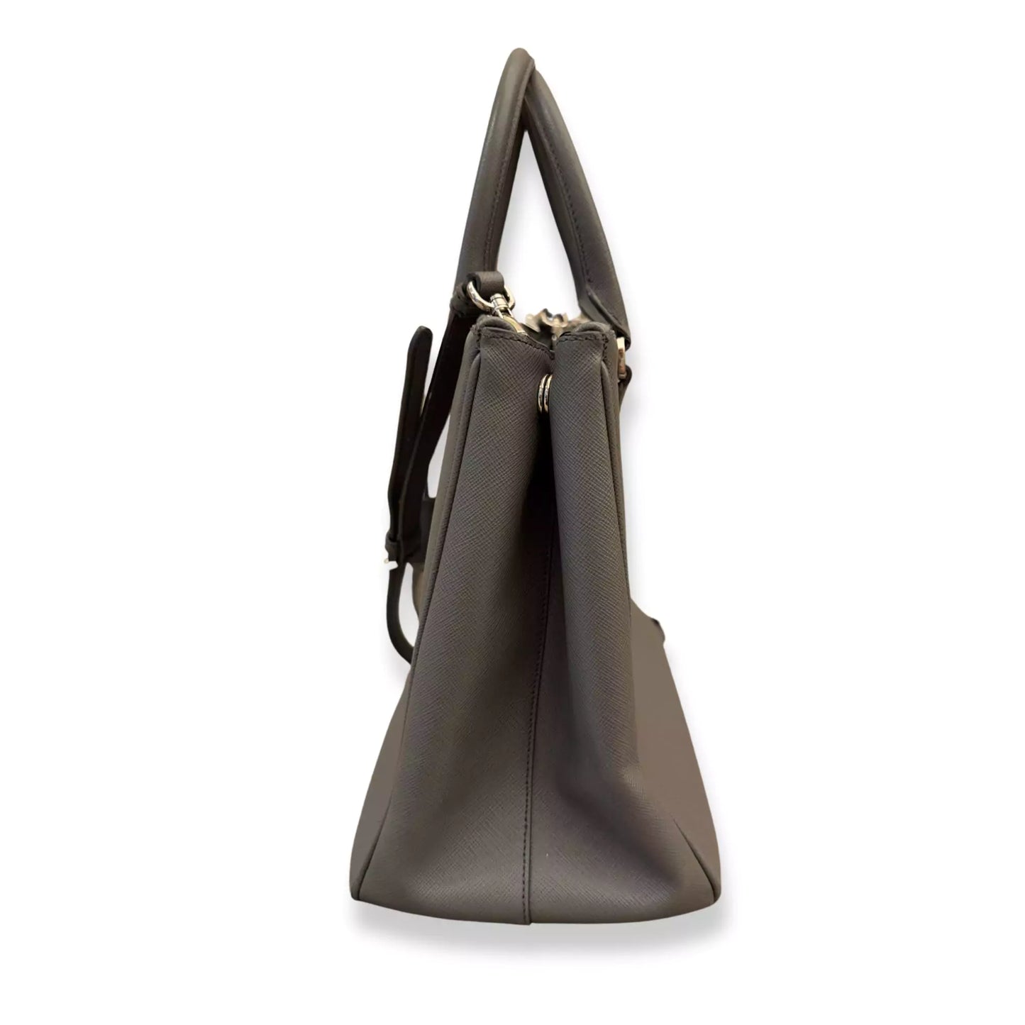 Prada GREY LEATHER GALLERIA BAG