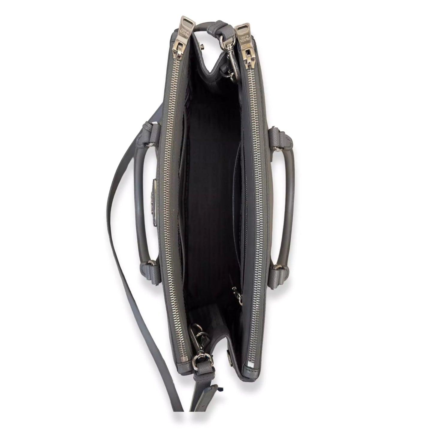 Prada GREY LEATHER GALLERIA BAG