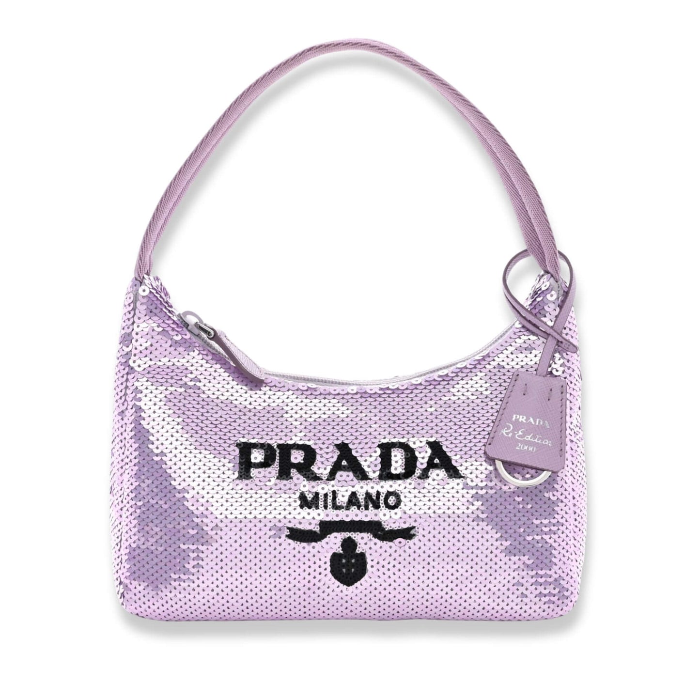 Prada PURPLE PAILLETTES SEQUIN MINI RE-EDITION 2000 BAG