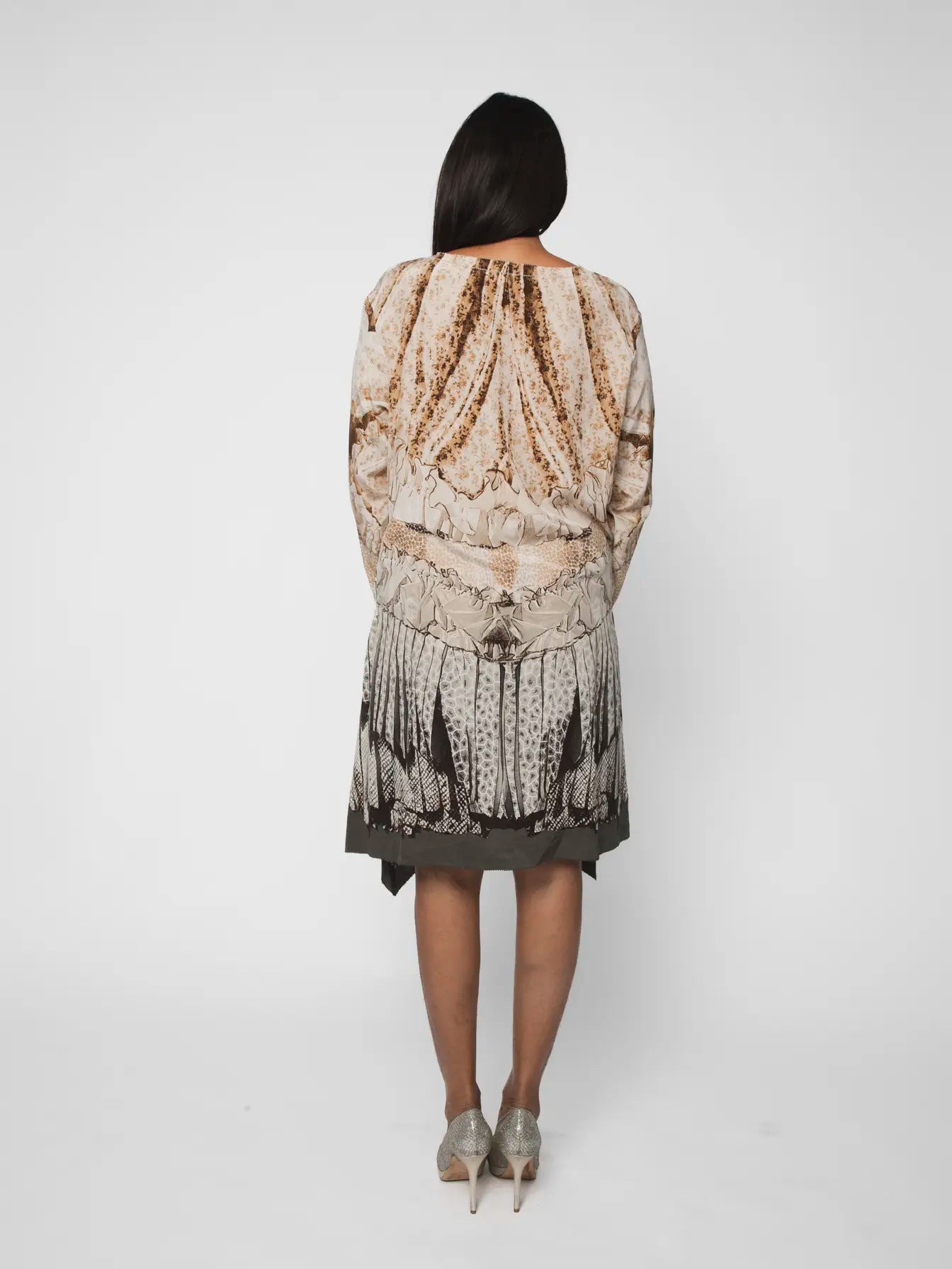 ROBERTO CAVALLI BROWN PRINT DRESS