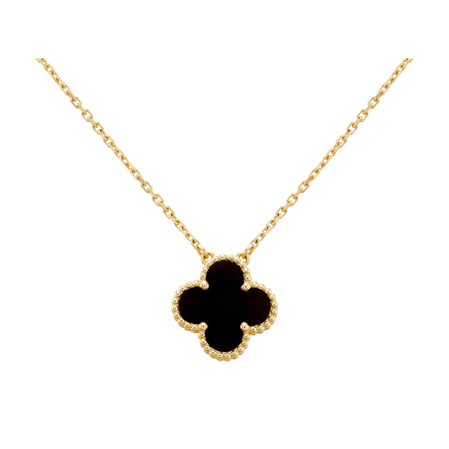 VAN CLEEF & ARPELS GOLD VINTAGE ALHAMBRA NECKLACE