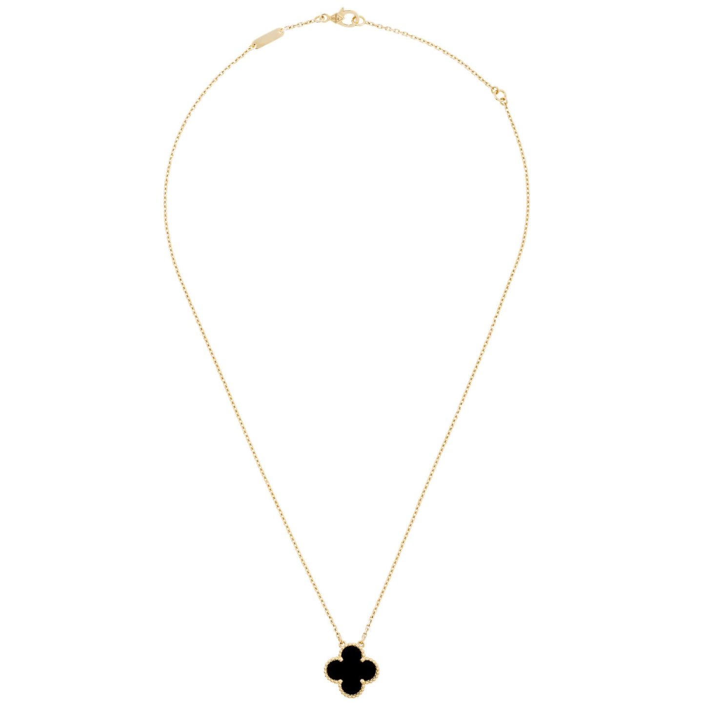 VAN CLEEF & ARPELS GOLD VINTAGE ALHAMBRA NECKLACE