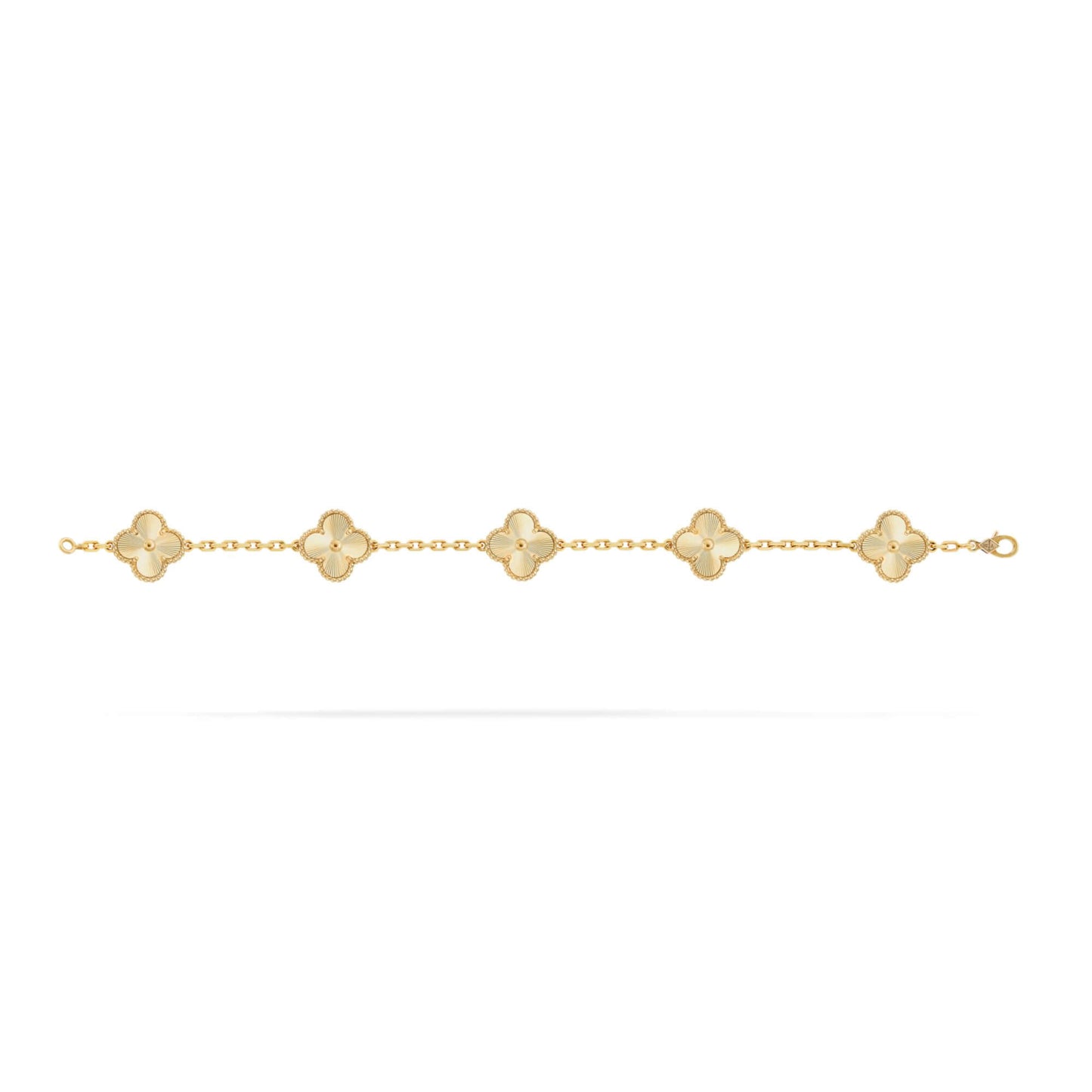 VAN CLEEF & ARPELS GOLD VINTAGE ALHAMBRA 5 MOTIFS BRACELET