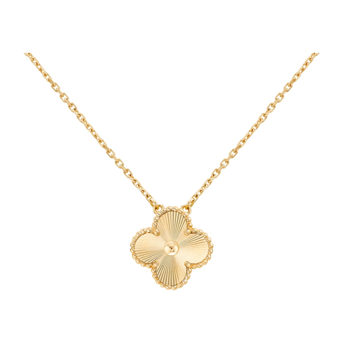 VAN CLEEF & ARPELS GOLD VINTAGE ALHAMBRA NECKLACE