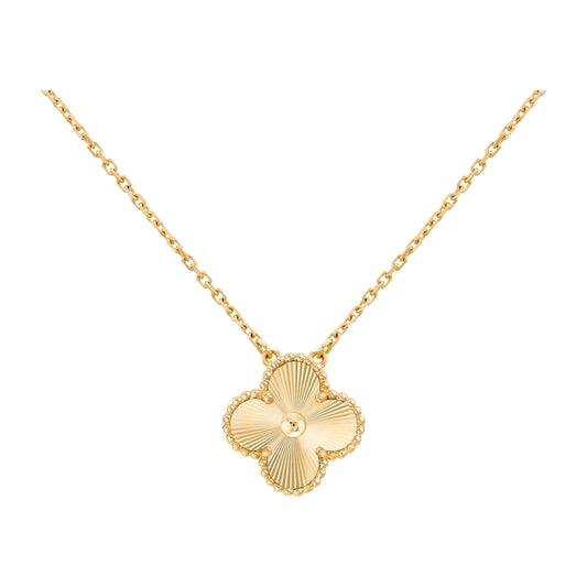VAN CLEEF & ARPELS GOLD VINTAGE ALHAMBRA NECKLACE